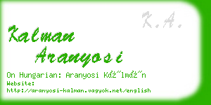 kalman aranyosi business card